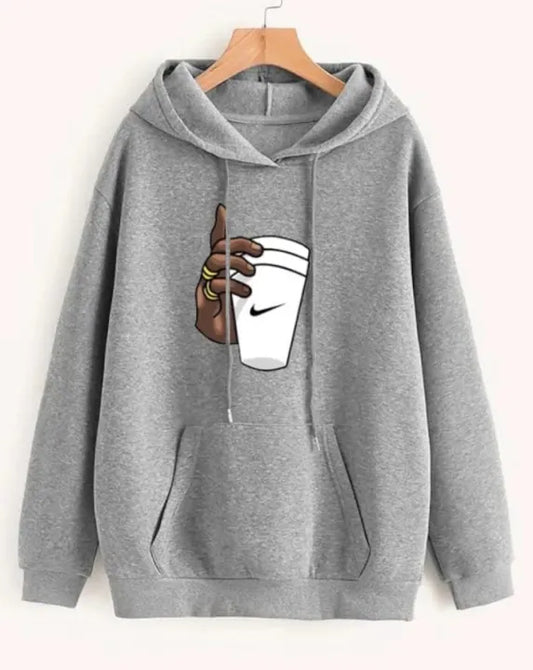 Hoodie For Men & Boys Hand With Cup Printed Kangaroo Hoodie Pocket Drawstring Pullovers Clothing Long Sleeves Export Quality Winter Wear