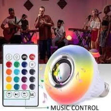 Bluetooth Speaker Bulb, Smart LED RGB + Remote, 12W