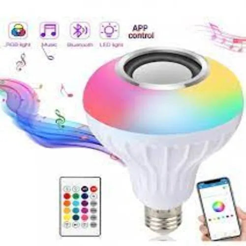 Bluetooth Speaker Bulb, Smart LED RGB + Remote, 12W