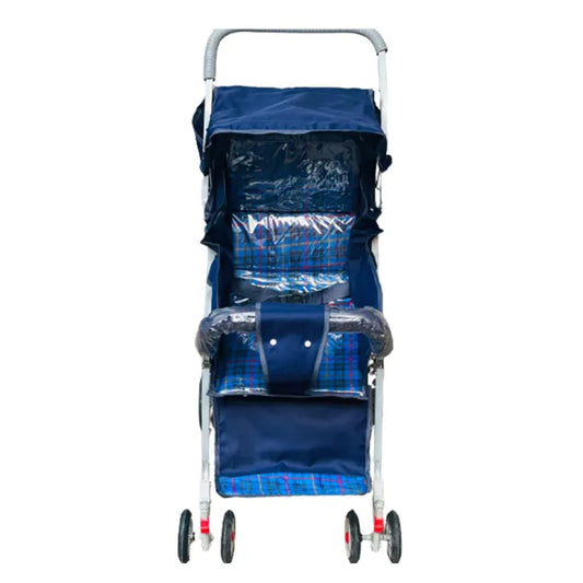 Foldable Baby Stroller Pram Blue 6 Tyres