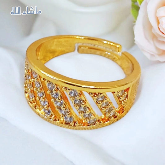 Fancy Beautiful Golden Zircon 925 Ring💍