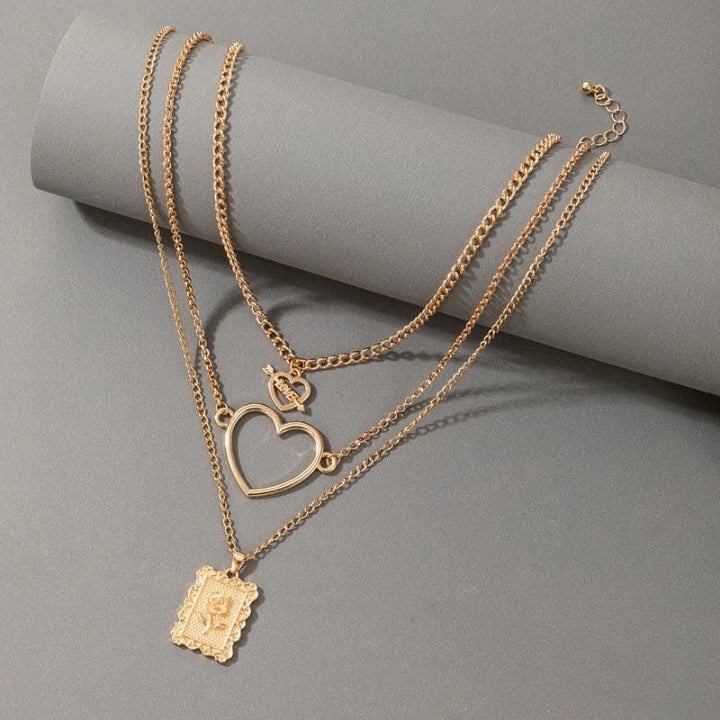 Three Chain Long Necklace