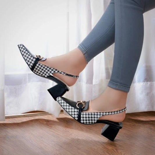 Zara Check Block Heel